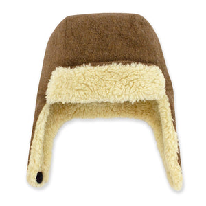 Zutano baby Hat Furry Fleece Trapper Hat - Mocha Heather