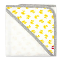 Zutano baby Hooded Towel Ducks Organic Cotton Knit Terry Hooded Towel - Yellow