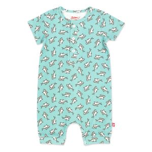 Zutano baby One Piece Baby Shark Organic Cotton Henley Bodysuit