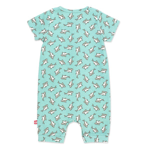 Zutano baby One Piece Baby Shark Organic Cotton Henley Bodysuit