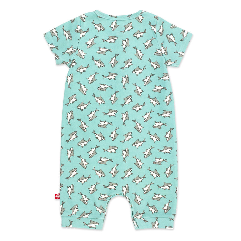 Zutano baby One Piece Baby Shark Organic Cotton Henley Bodysuit