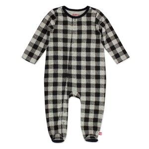 Zutano baby One Piece Buffalo Check Organic Cotton Footie