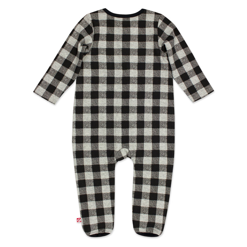 Zutano baby One Piece Buffalo Check Organic Cotton Footie