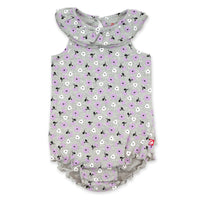Zutano baby One Piece Heather Primrose Organic Cotton Ruffle Bubble