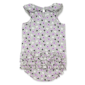 Zutano baby One Piece Heather Primrose Organic Cotton Ruffle Bubble