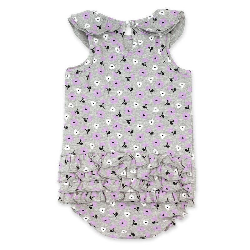 Zutano baby One Piece Heather Primrose Organic Cotton Ruffle Bubble