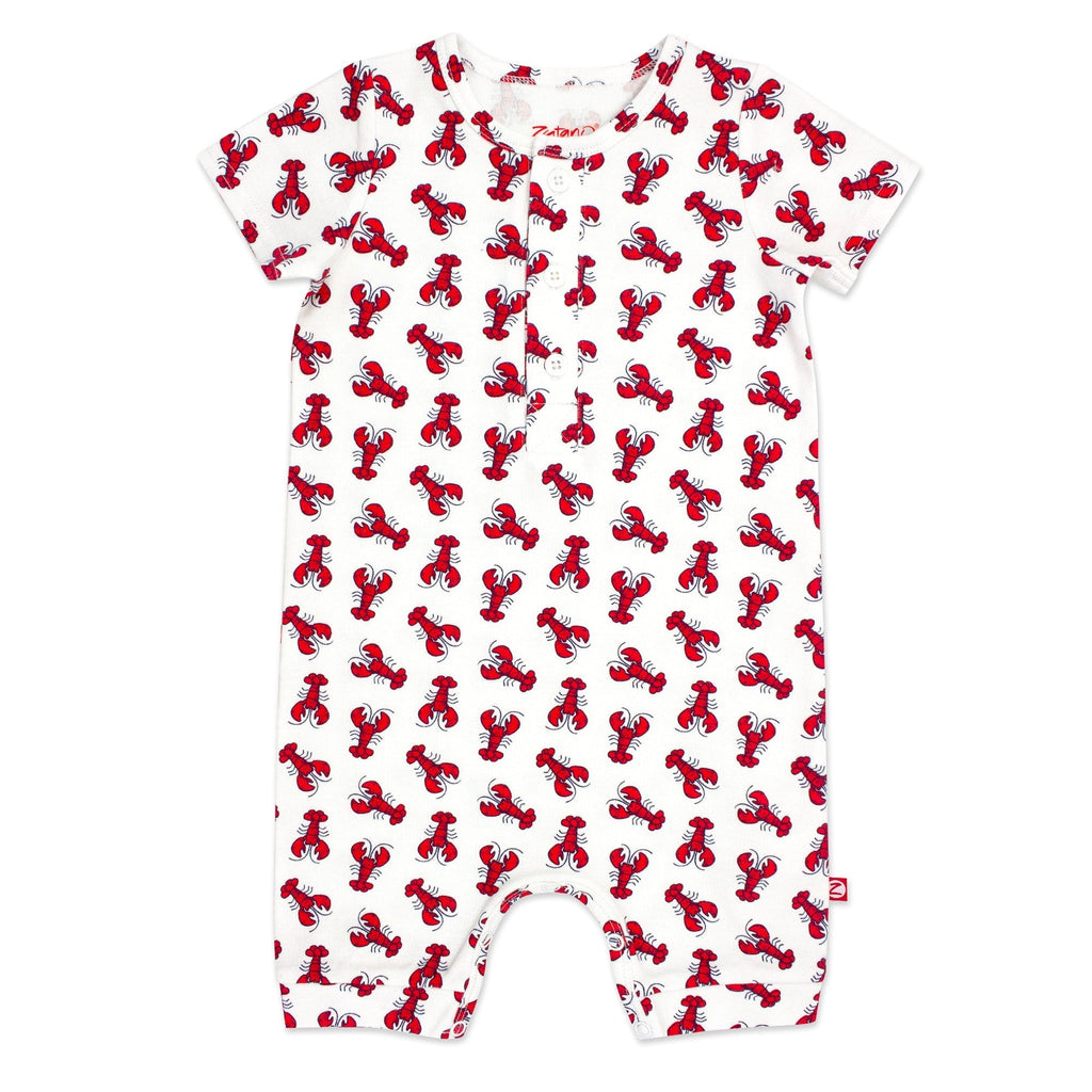 Zutano baby One Piece Lobster Organic Cotton Henley Bodysuit