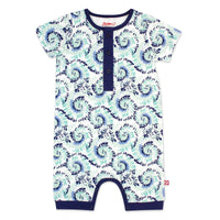 Zutano baby One Piece Tie Dye Organic Cotton Henley Bodysuit