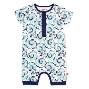 Zutano baby One Piece Tie Dye Organic Cotton Henley Bodysuit