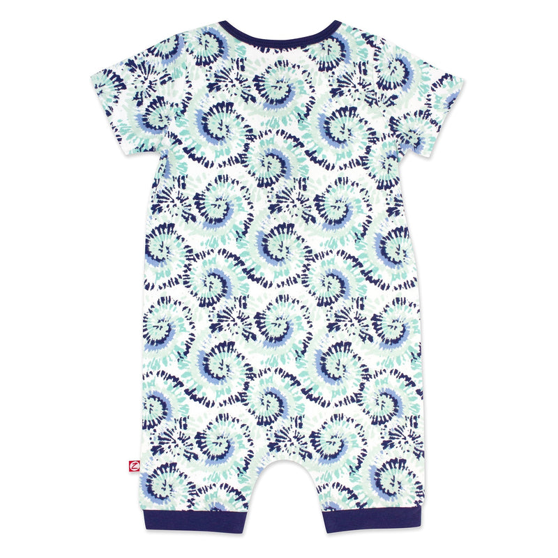 Zutano baby One Piece Tie Dye Organic Cotton Henley Bodysuit