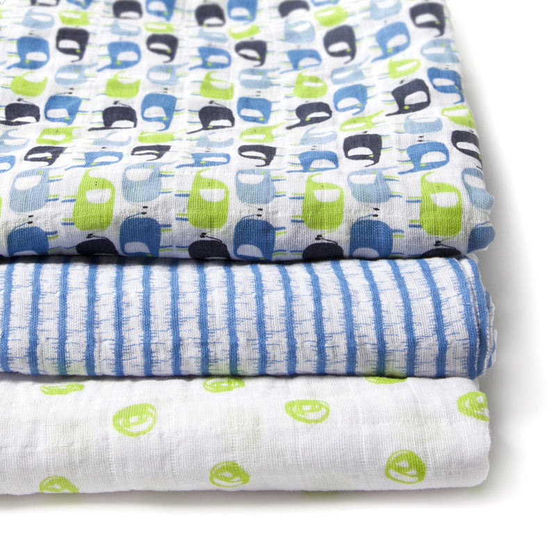 Zutano baby Swaddle Blue Elephant Swaddle Pack