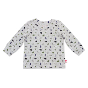 Zutano baby Top City Car Organic Cotton Long Sleeve Crewneck