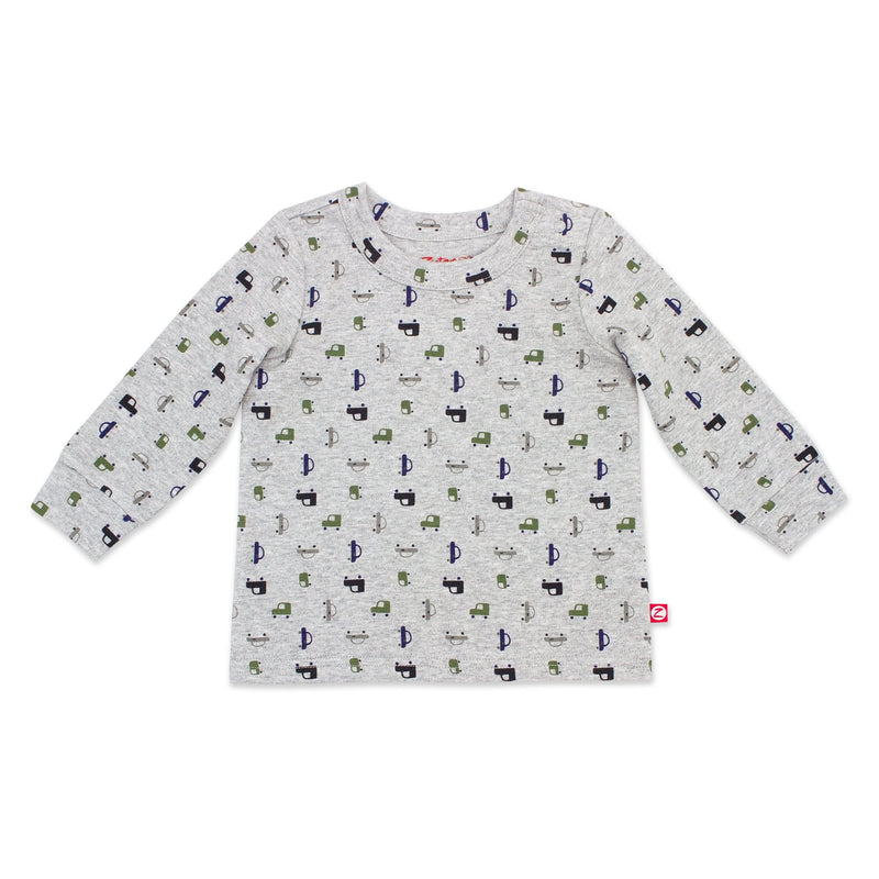 Zutano baby Top City Car Organic Cotton Long Sleeve Crewneck