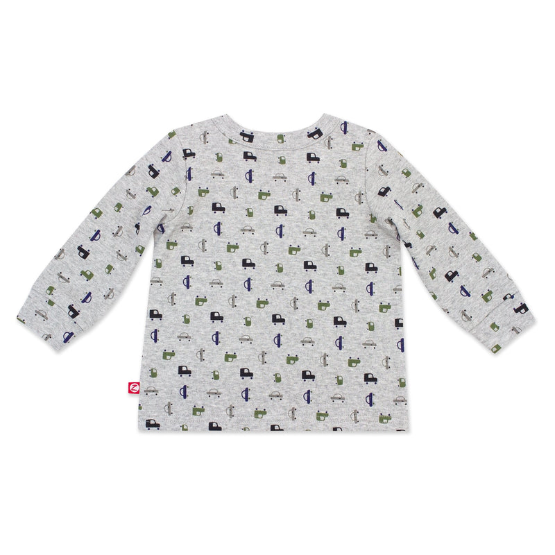 Zutano baby Top City Car Organic Cotton Long Sleeve Crewneck