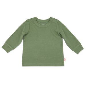 Zutano baby Top Organic Cotton Long Sleeve Crewneck - Olive