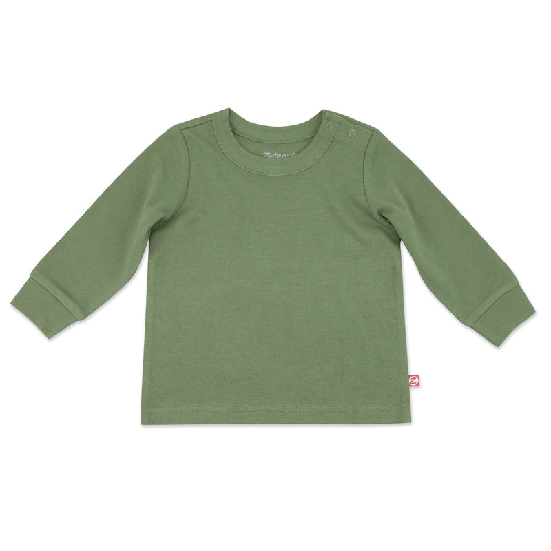 Zutano baby Top Organic Cotton Long Sleeve Crewneck - Olive