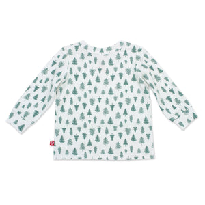Zutano baby Top Pine Trees Organic Cotton Long Sleeve Crewneck