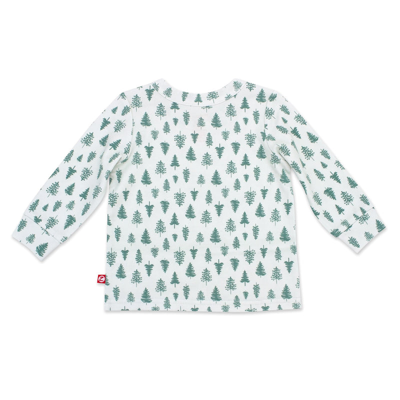 Zutano baby Top Pine Trees Organic Cotton Long Sleeve Crewneck