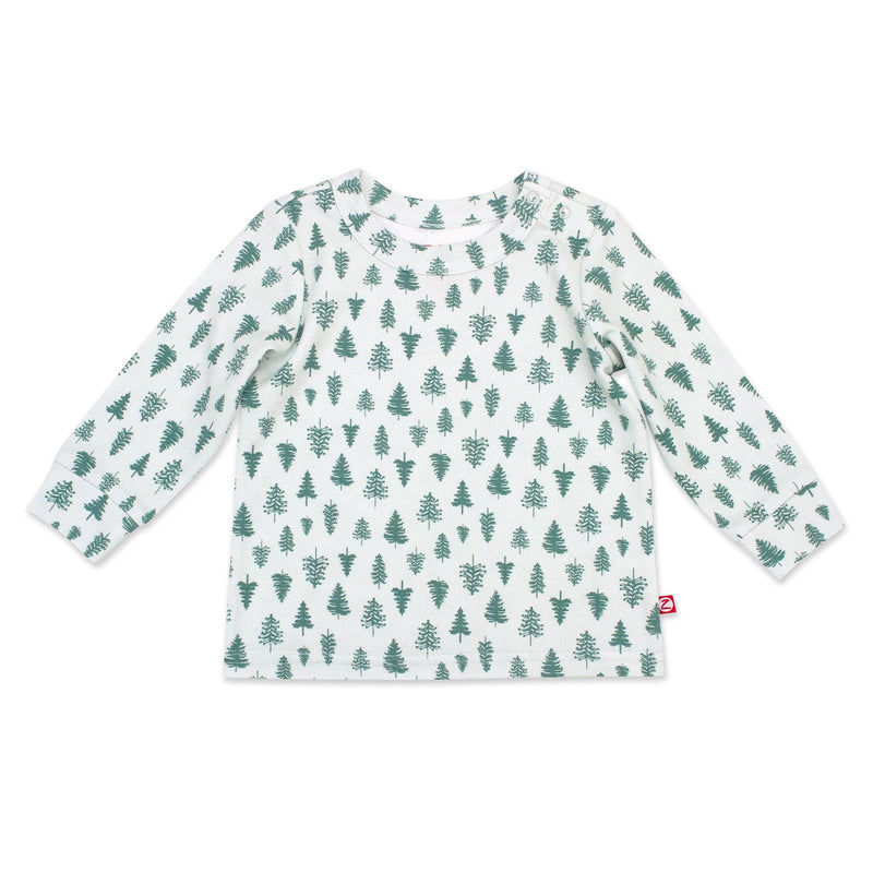 Zutano baby Top Pine Trees Organic Cotton Long Sleeve Crewneck
