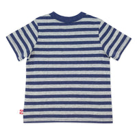 Zutano baby Top True Navy Heather Stripe Organic Cotton Pocket Tee