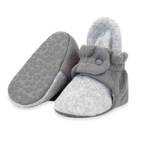 Zutano Bootie Cozie Fleece Color Block Gripper Baby Bootie - Heather Gray/Gray