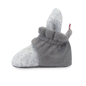 Zutano Bootie Cozie Fleece Color Block Gripper Baby Bootie - Heather Gray/Gray