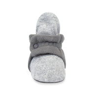 Zutano Bootie Cozie Fleece Color Block Gripper Baby Bootie - Heather Gray/Gray