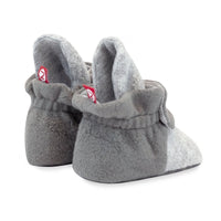 Zutano Bootie Cozie Fleece Color Block Gripper Baby Bootie - Heather Gray/Gray