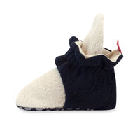 Zutano Bootie Cozie Fleece Color Block Gripper Baby Bootie - Khaki/Black