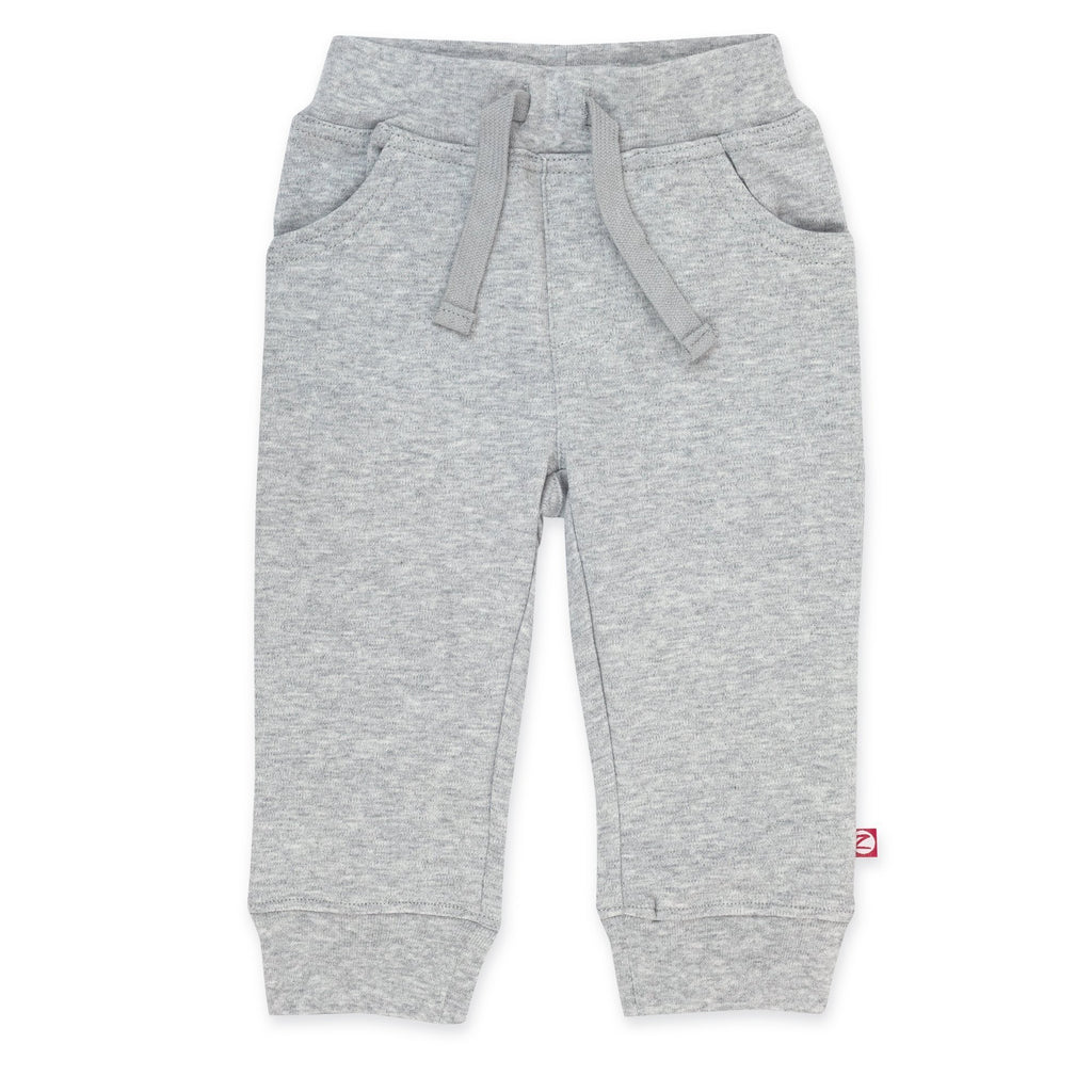 Zutano Bottom Organic Cotton Pocket Jogger Pant - Heather Gray