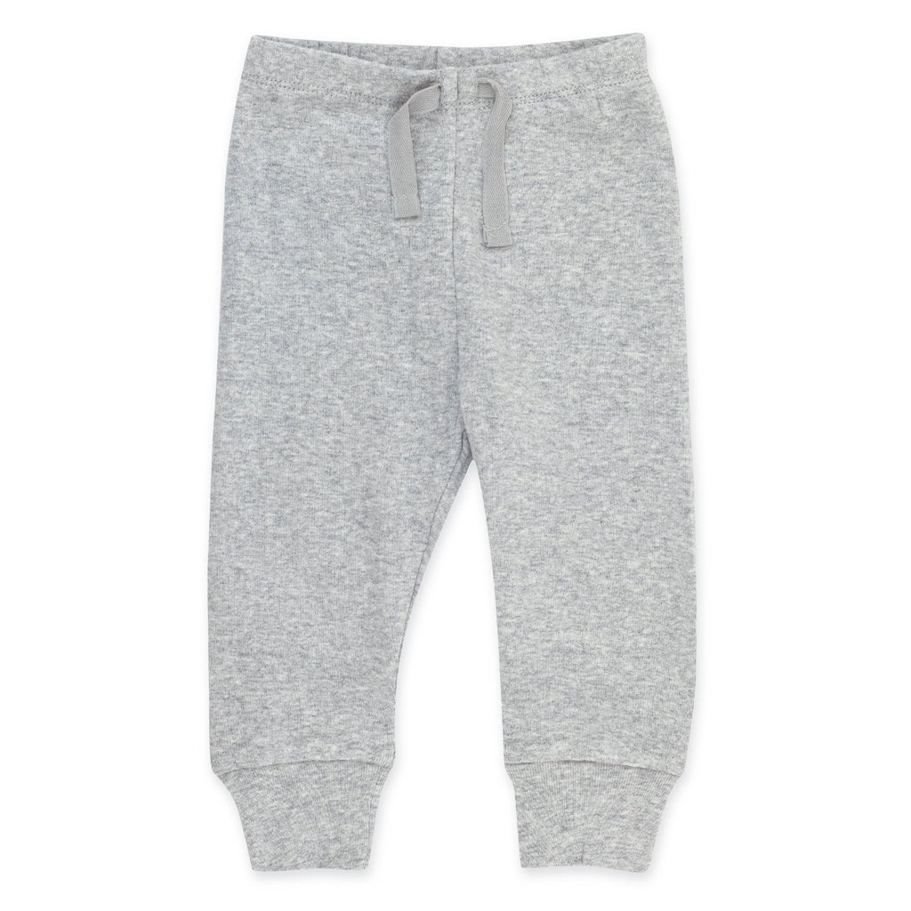 Zutano Bottom Organic Cotton Rib Jogger Pant - Heather Gray