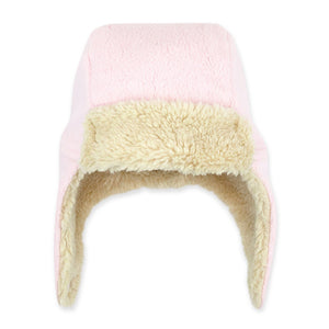 Zutano Hat Furry Fleece Trapper Hat - Baby Pink