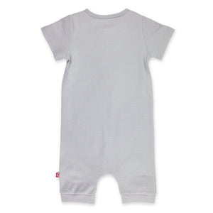 Zutano One Piece Solid Henley Bodysuit - Light Gray