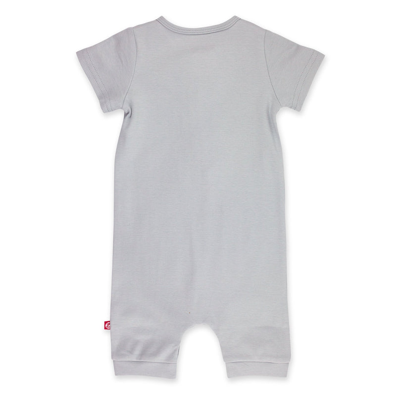 Zutano One Piece Solid Henley Bodysuit - Light Gray