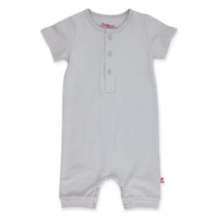 Zutano One Piece Solid Henley Bodysuit - Light Gray