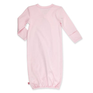 Zutano One Piece Solid Kimono Organic Baby Gown - Baby Pink
