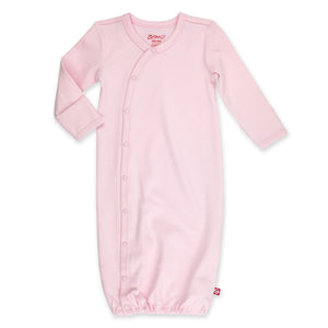 Zutano One Piece Solid Kimono Organic Baby Gown - Baby Pink