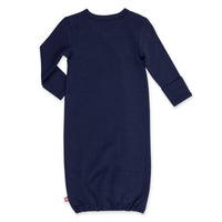 Zutano One Piece Solid Organic Baby Kimono Gown - True Navy