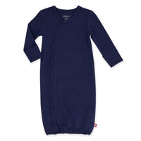 Zutano One Piece Solid Organic Baby Kimono Gown - True Navy