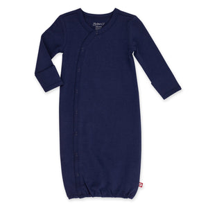 Zutano One Piece Solid Organic Baby Kimono Gown - True Navy