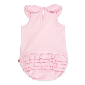 Zutano One Piece Solid Ruffle Romper - Baby Pink
