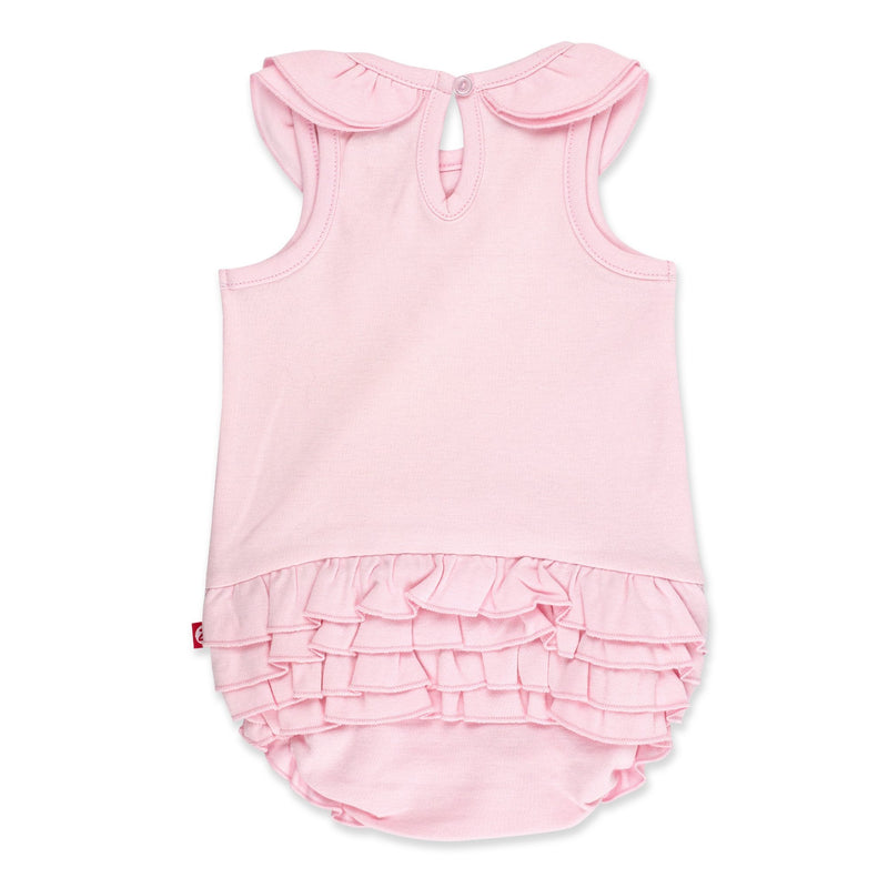 Zutano One Piece Solid Ruffle Romper - Baby Pink