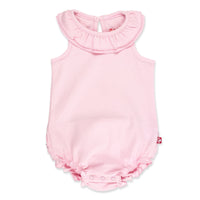 Zutano One Piece Solid Ruffle Romper - Baby Pink