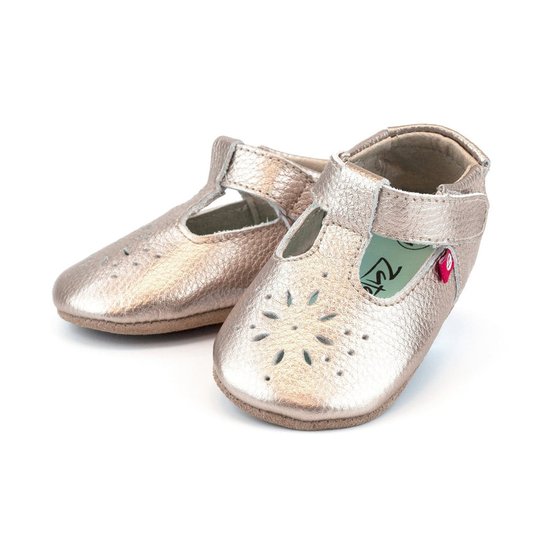 Zutano Shoe Rose Gold Leather Mary Jane Shoe