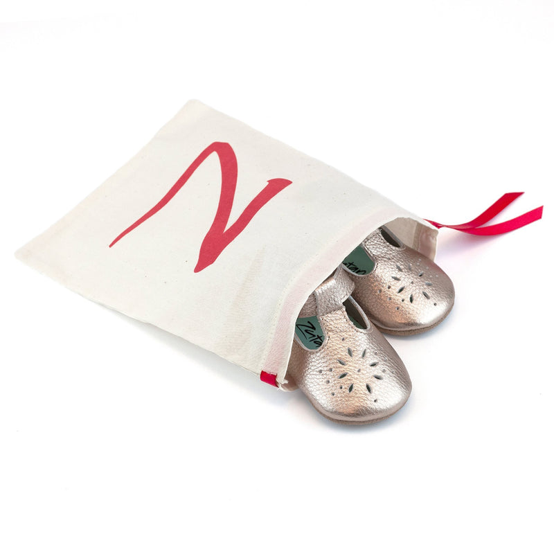 Zutano Shoe Rose Gold Leather Mary Jane Shoe