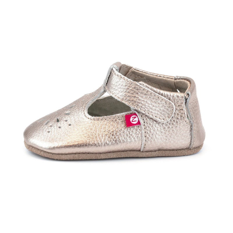 Zutano Shoe Rose Gold Leather Mary Jane Shoe