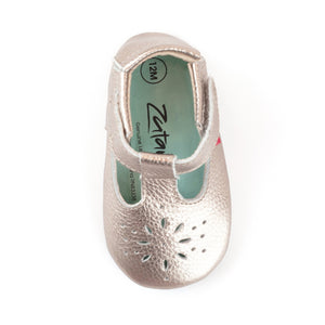 Zutano Shoe Rose Gold Leather Mary Jane Shoe